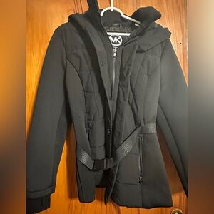 LIKE NEW-Michael Kors Black Puffer/Scuba Hooded Coat